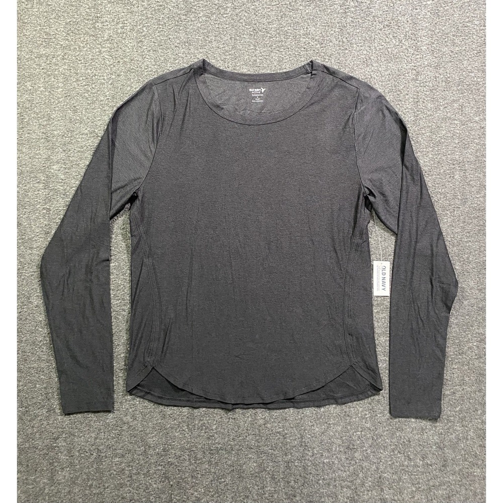 Ladies Old Navy Active Long Sleeve T Shirt Gray Go Dry Size M